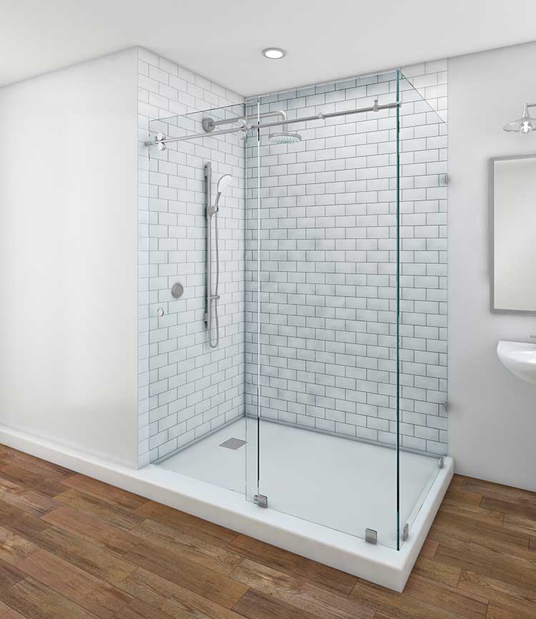 4.SKYLINE-CLIP--W-GLASS-RETURN_BATHROOM_STRIPPED-DOWN---ANGLE-1_BRUSHED-STAINLESS-STEEL-750