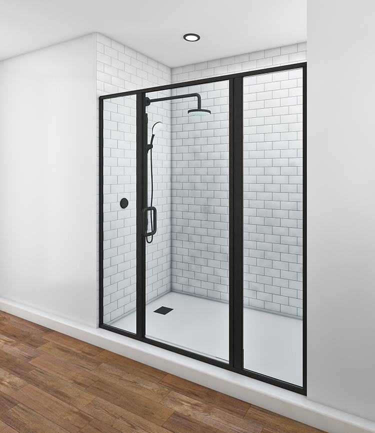 14. Classic-SWING-DOOR-WITH-2-IN-LINE-PANEL_STRIPPED-DOWN-ANGLE-1-MATTE BLACK